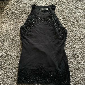 Zara black embellished beaded Tank Medium M